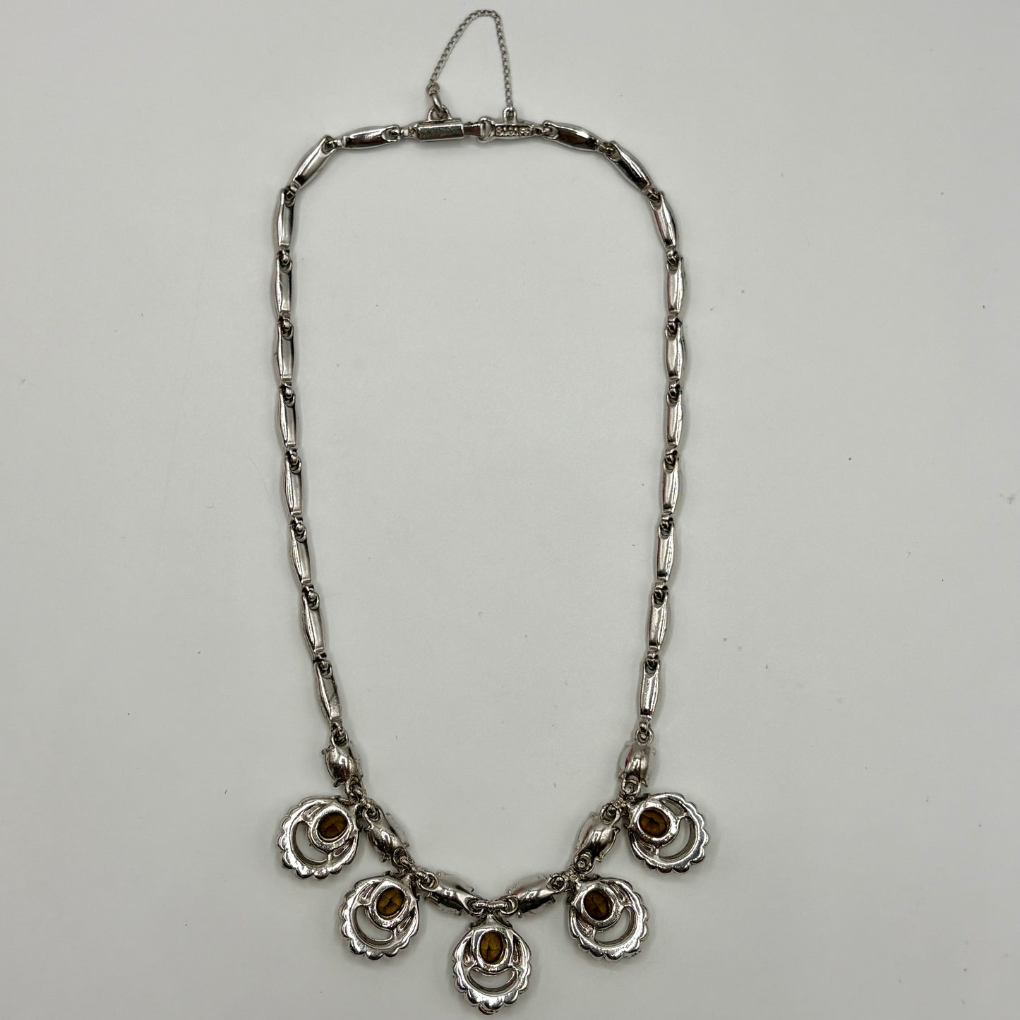1950s Bogoff Purple & Clear Rhinestone Necklace