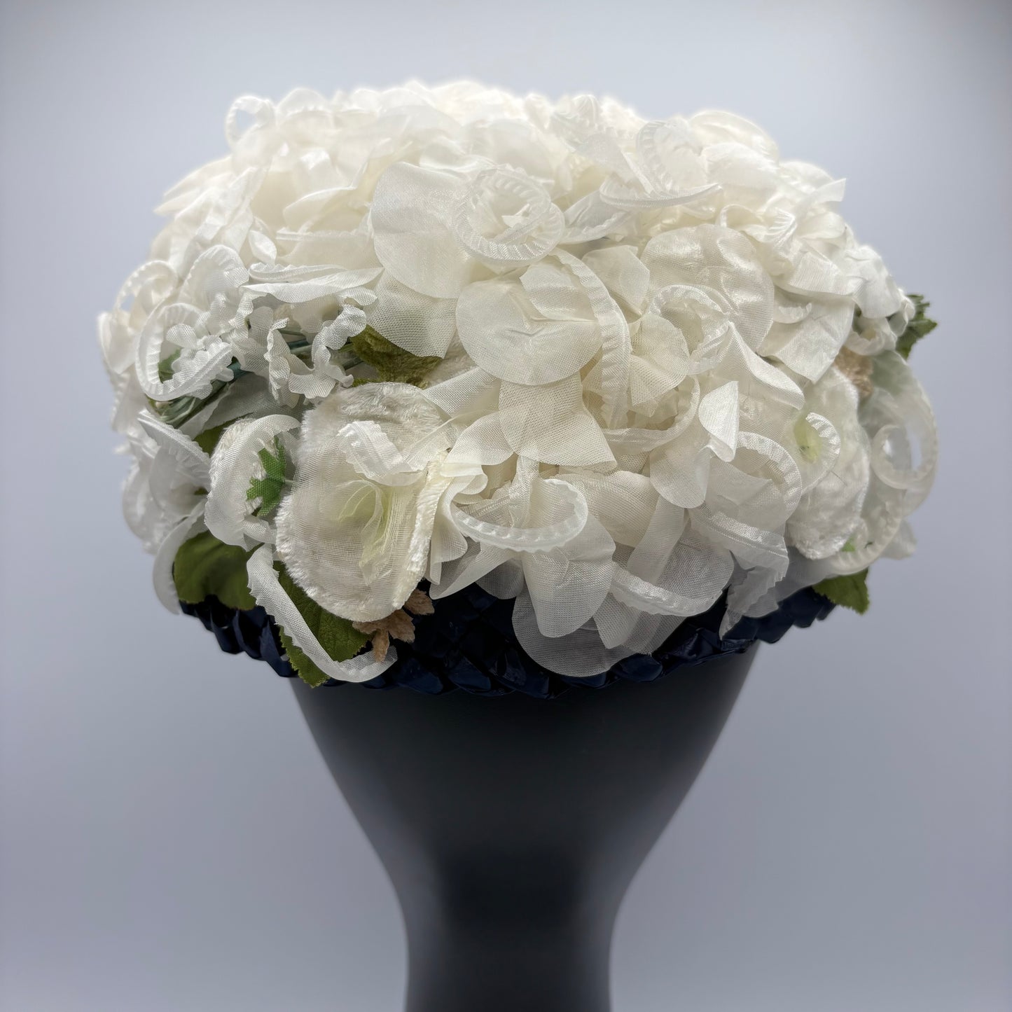 Late 50s/ Early 60s Flowered Straw Pillbox Hat