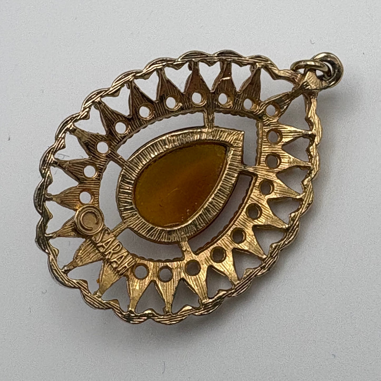 1974 Sarah Coventry Teardrop Hoop Pendant