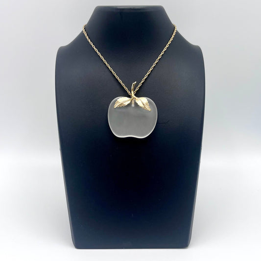 1978 Avon Crystal Apple Pendant Necklace