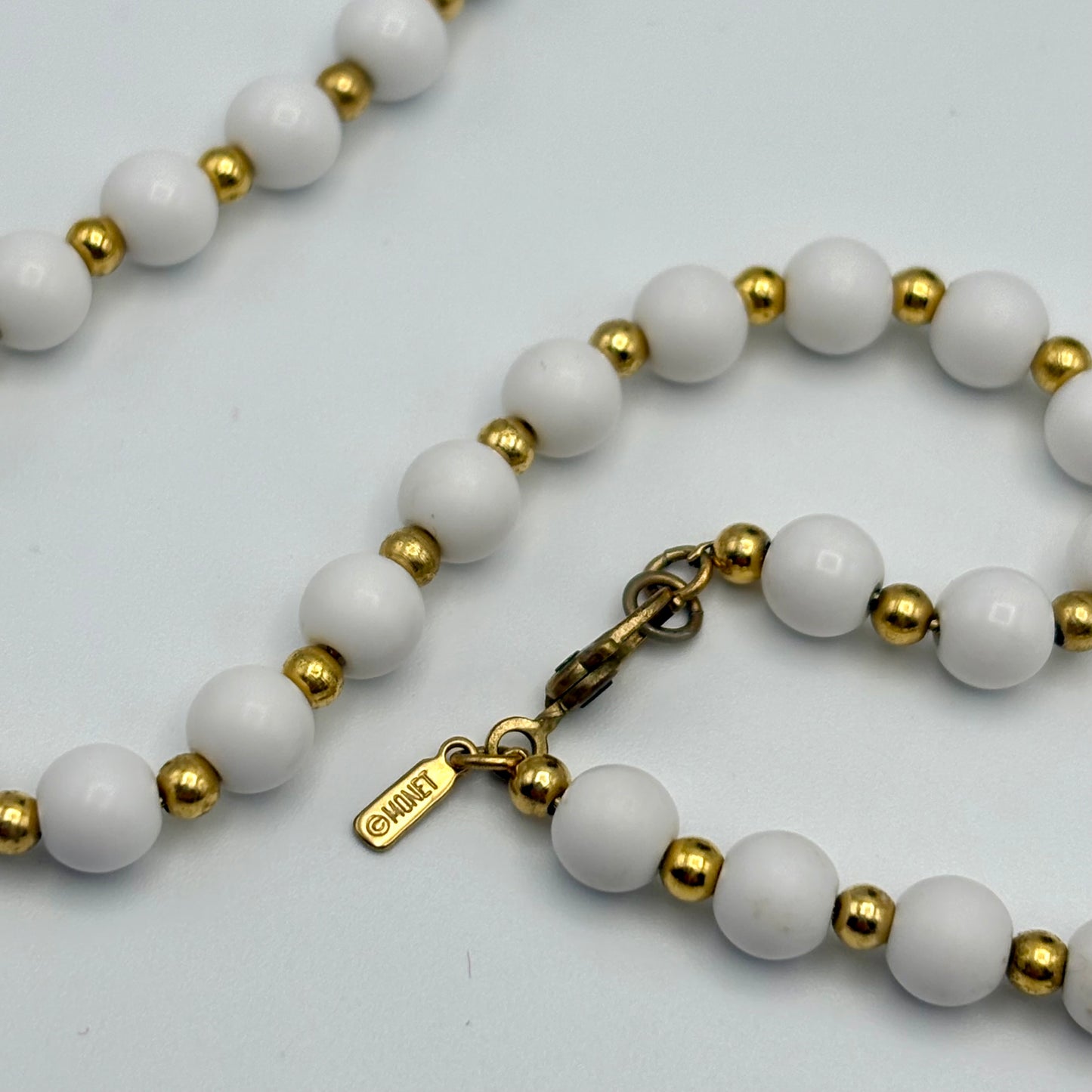 50s/60s Monet Gold Chain Beaded Necklace