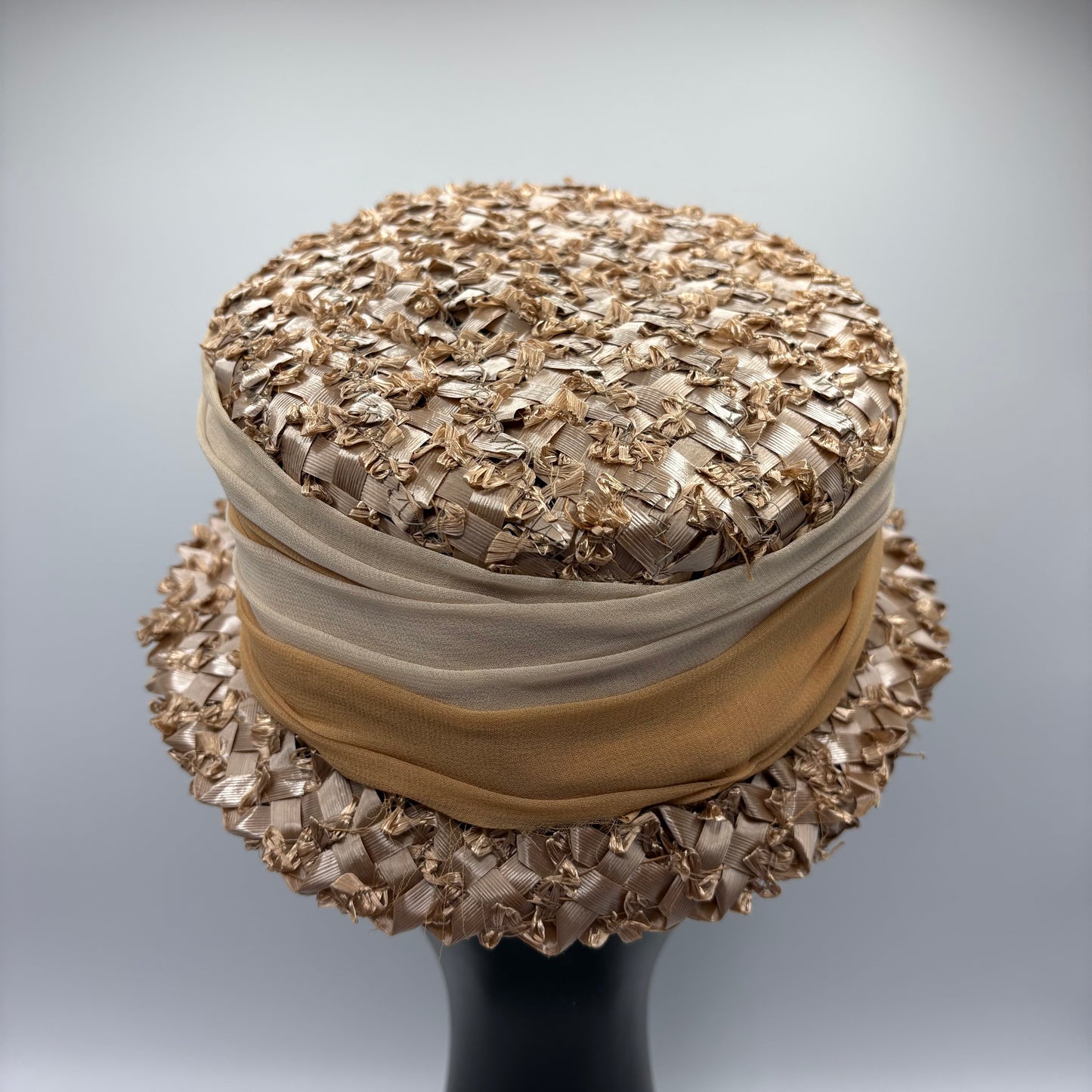 Late 50s/ Early 60s Short Brimmed Cloche Style Straw Hat