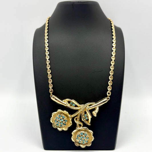 Late 50s/ Early 60s Rhinestone Flower Necklace