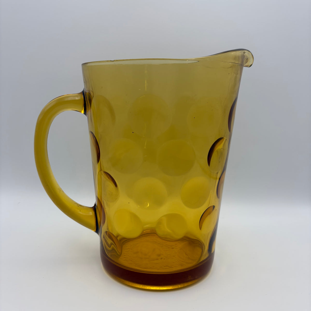 1970s Amber Dotted Glass Pitcher