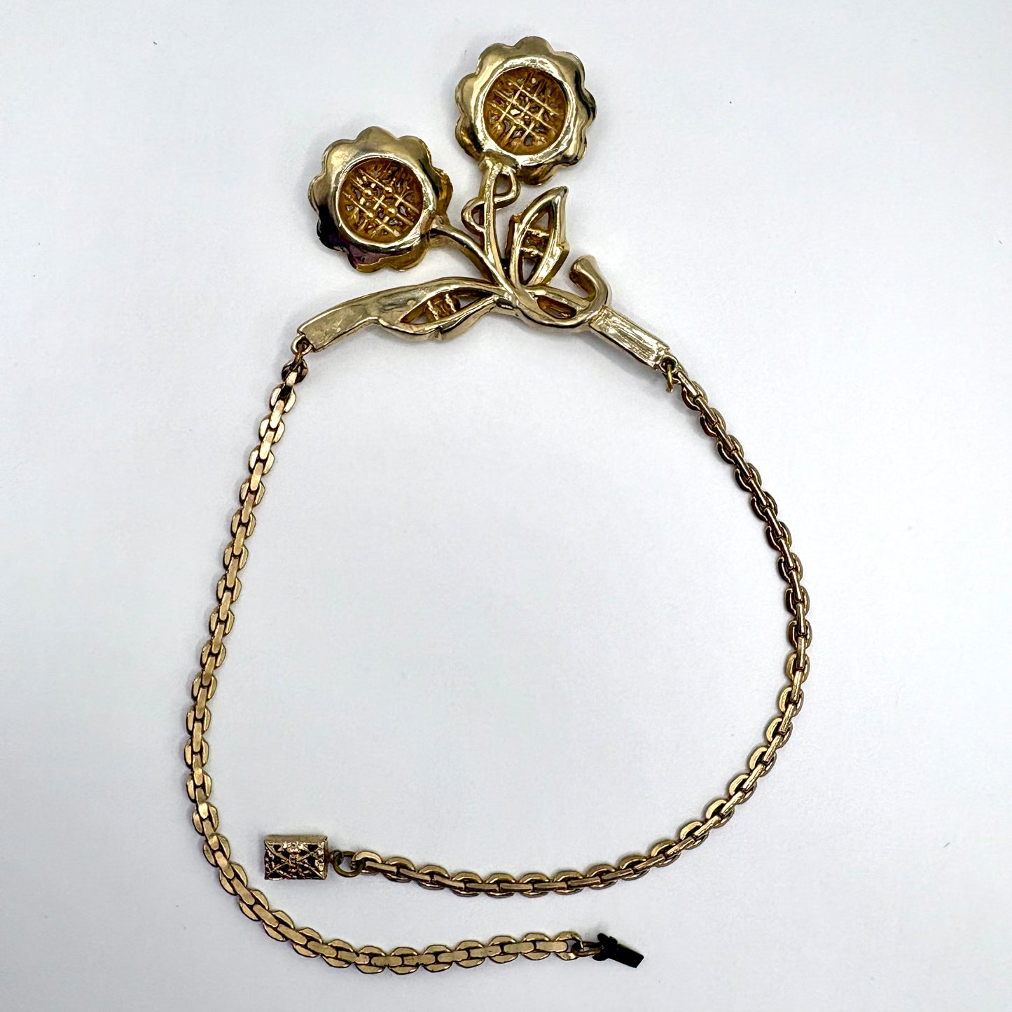 Late 50s/ Early 60s Rhinestone Flower Necklace