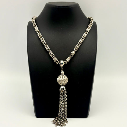 1960s Kramer Silver-Tone Tassel Necklace