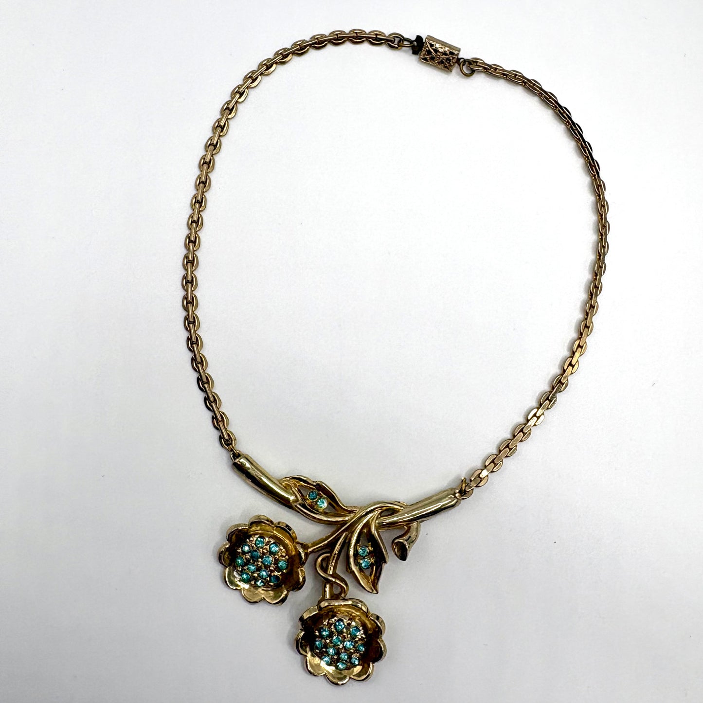 Late 50s/ Early 60s Rhinestone Flower Necklace