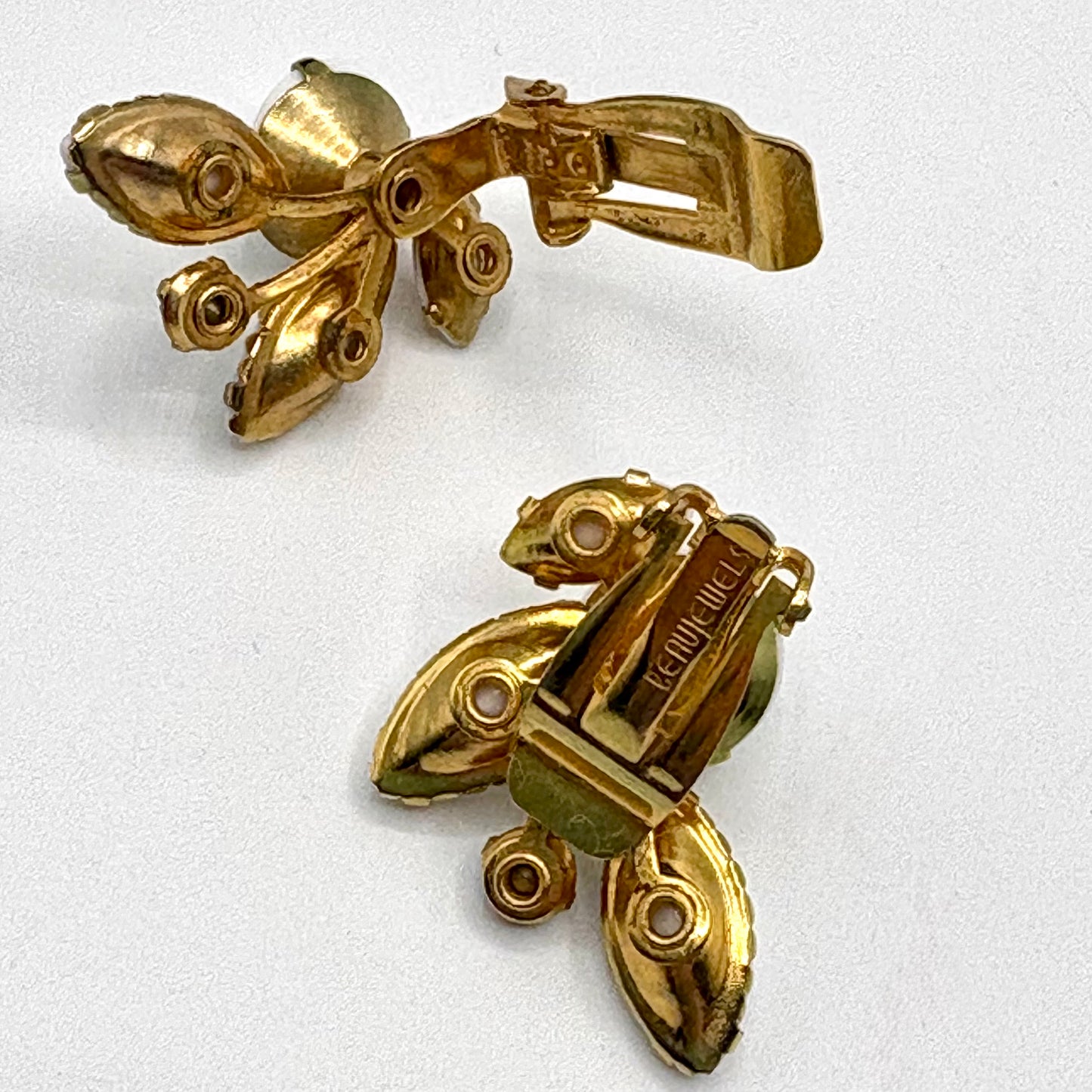 1960s Beau Jewels Milk Glass Earrings