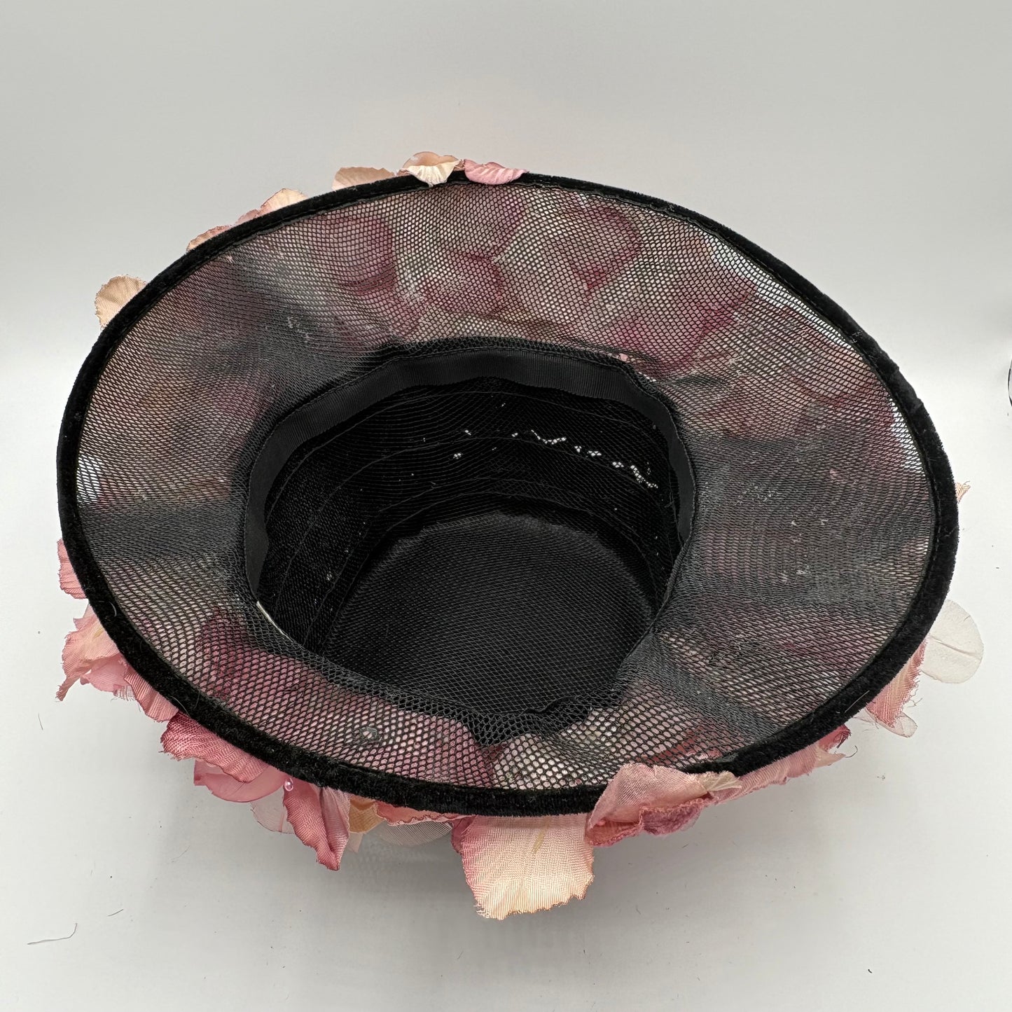 1950s Straw Flowered Brim Picture Hat