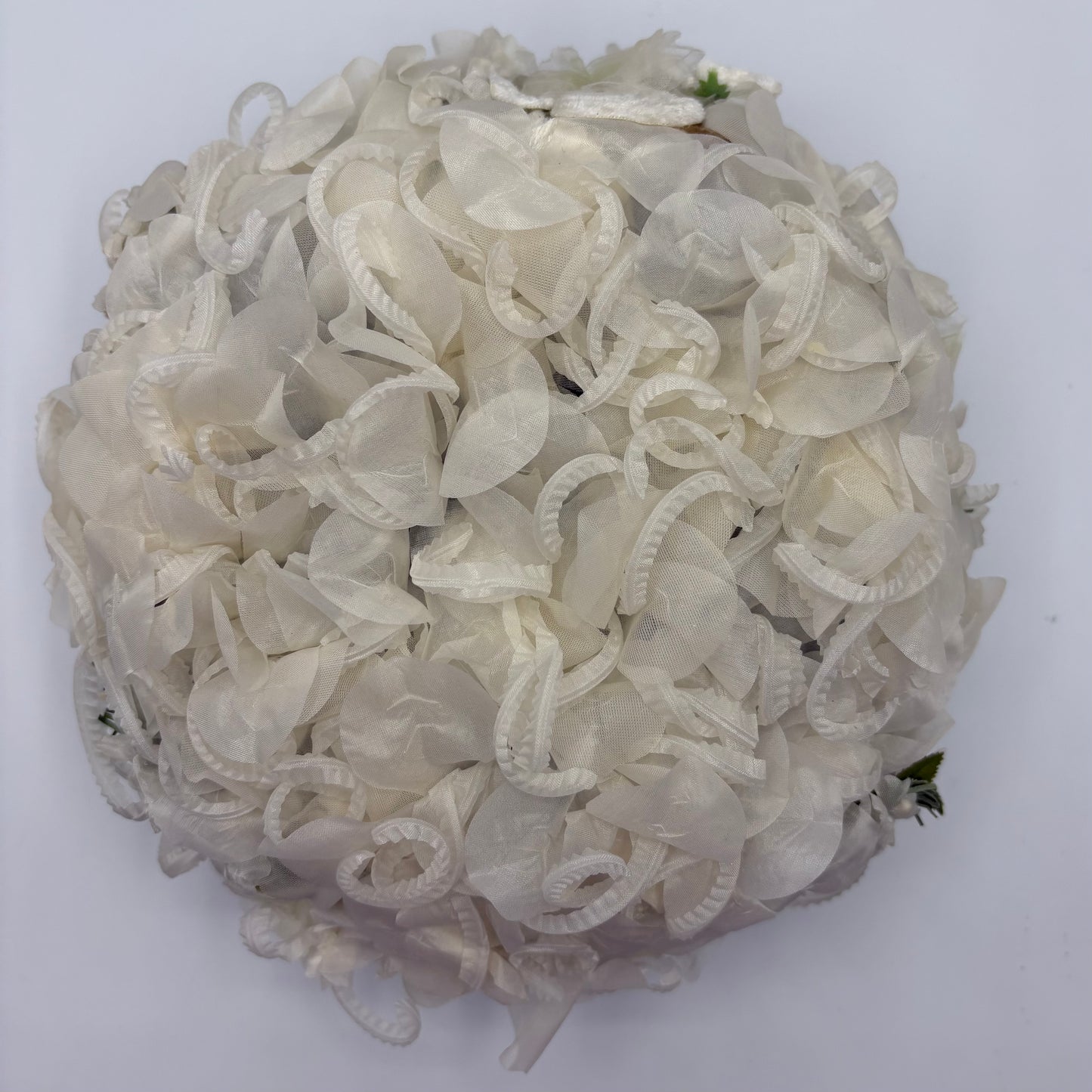 Late 50s/ Early 60s Flowered Straw Pillbox Hat