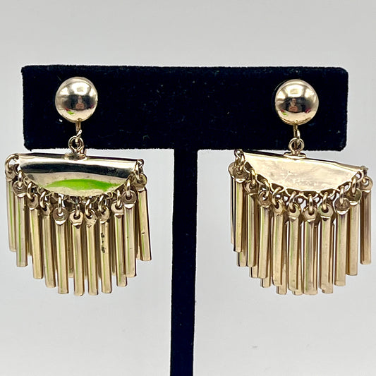 1960s Coro Dangle Fringe Earrings