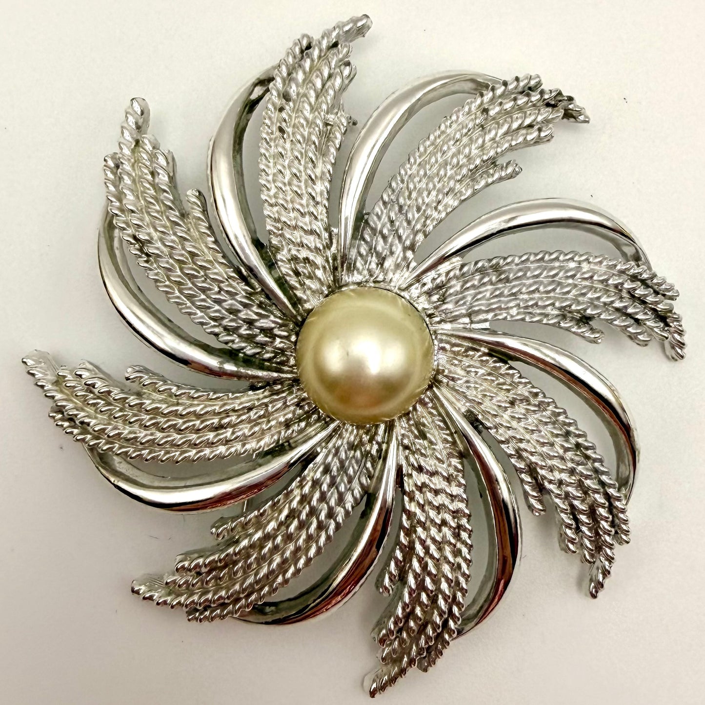 1969 Sarah Coventry Silvery Sunburst Brooch