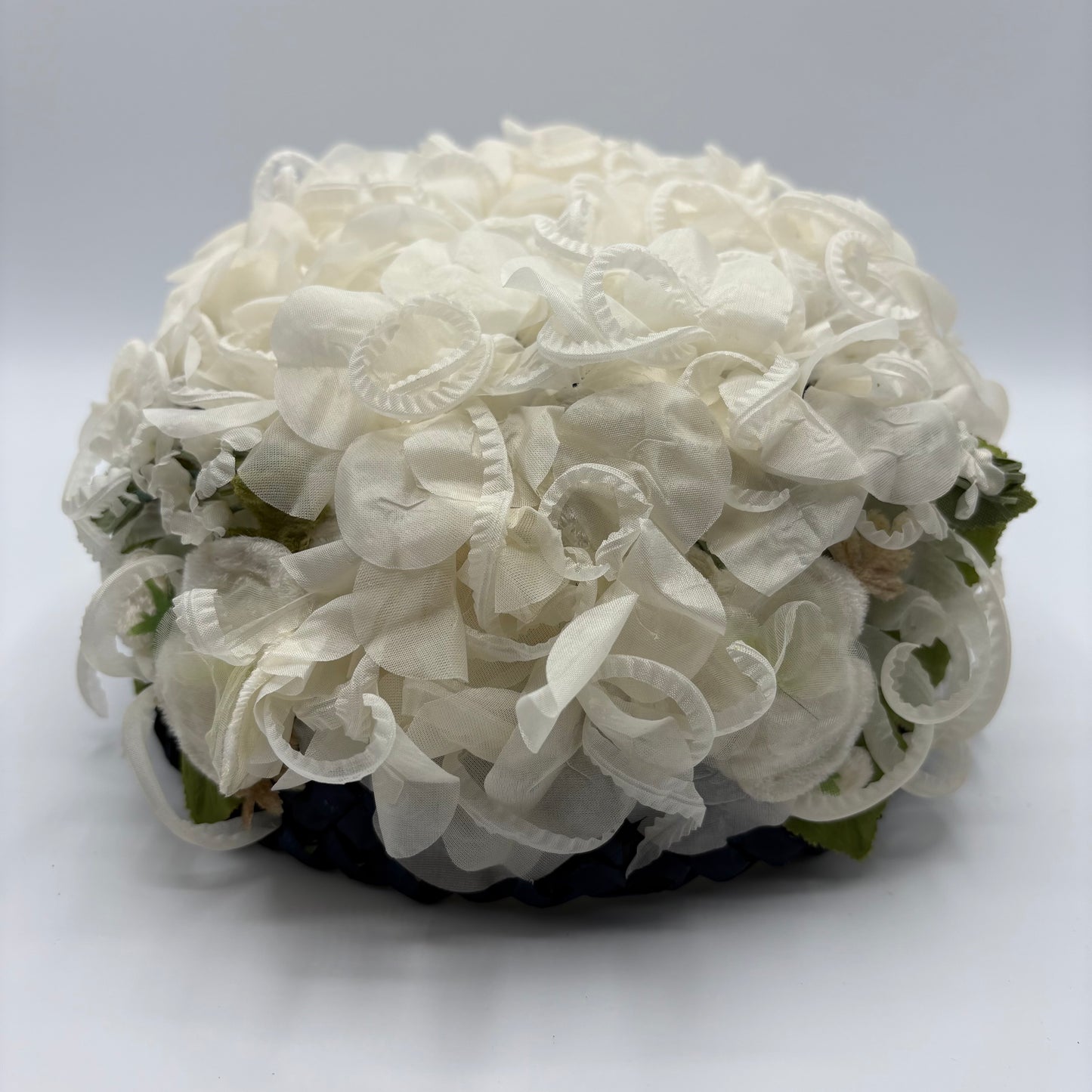 Late 50s/ Early 60s Flowered Straw Pillbox Hat