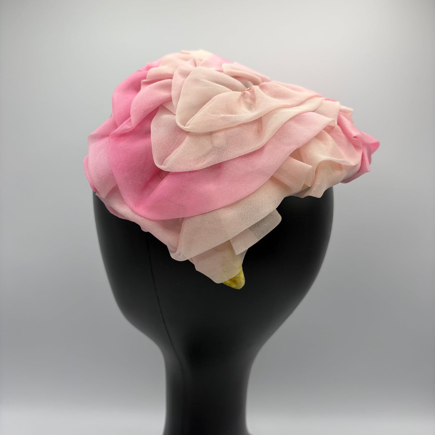 Late 50s/ Early 60s Pink Chiffon Half Hat
