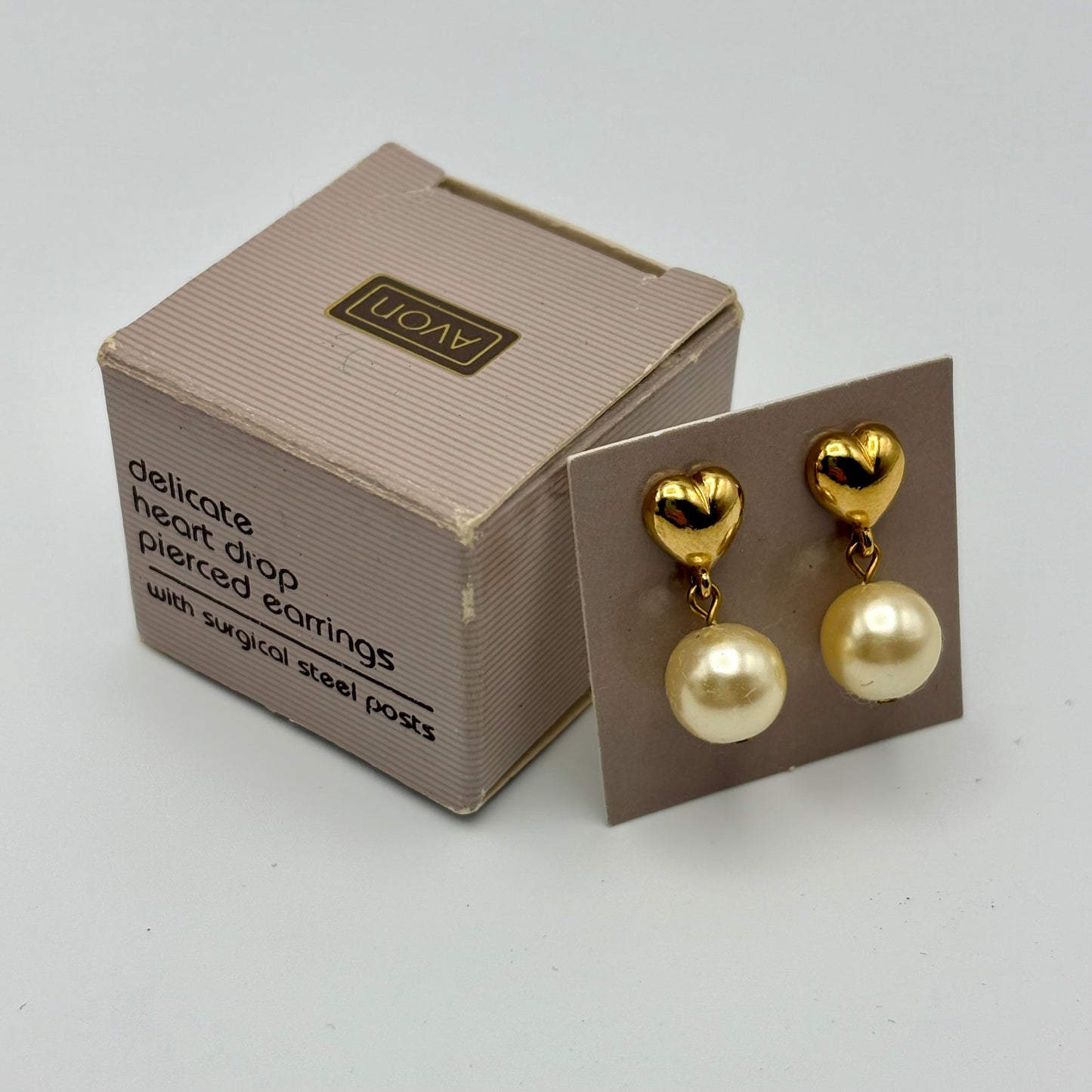 1990 Avon Delicate Heart Drop Earrings