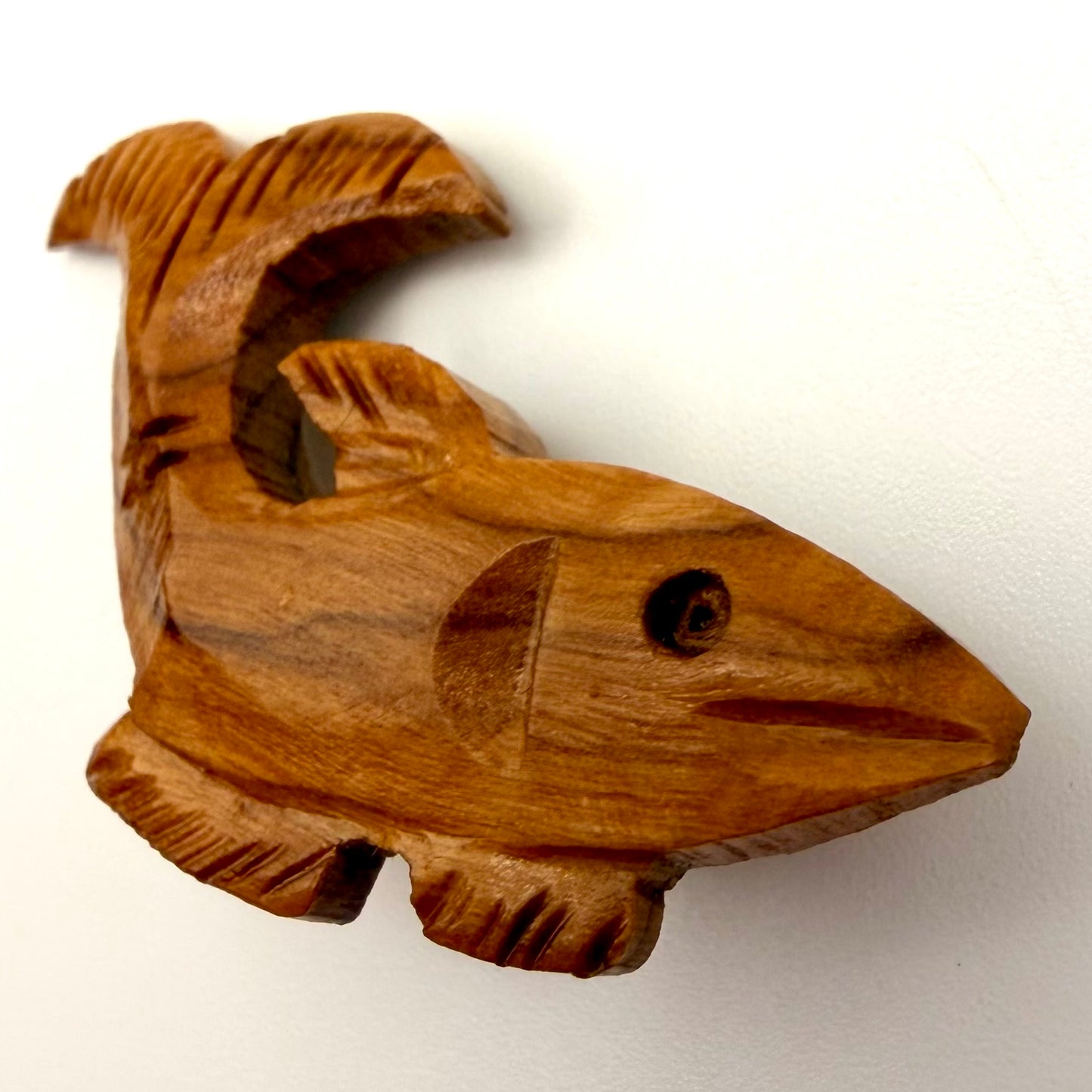 1970s Olive Wood Fish Pin