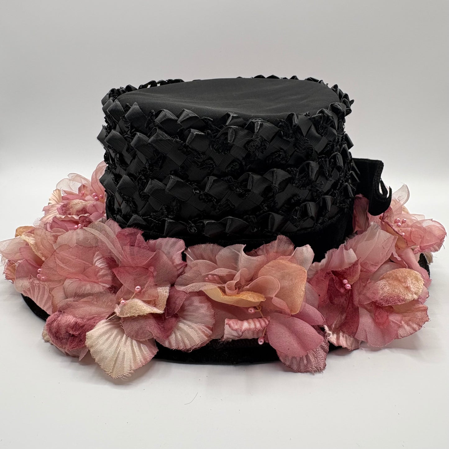 1950s Straw Flowered Brim Picture Hat