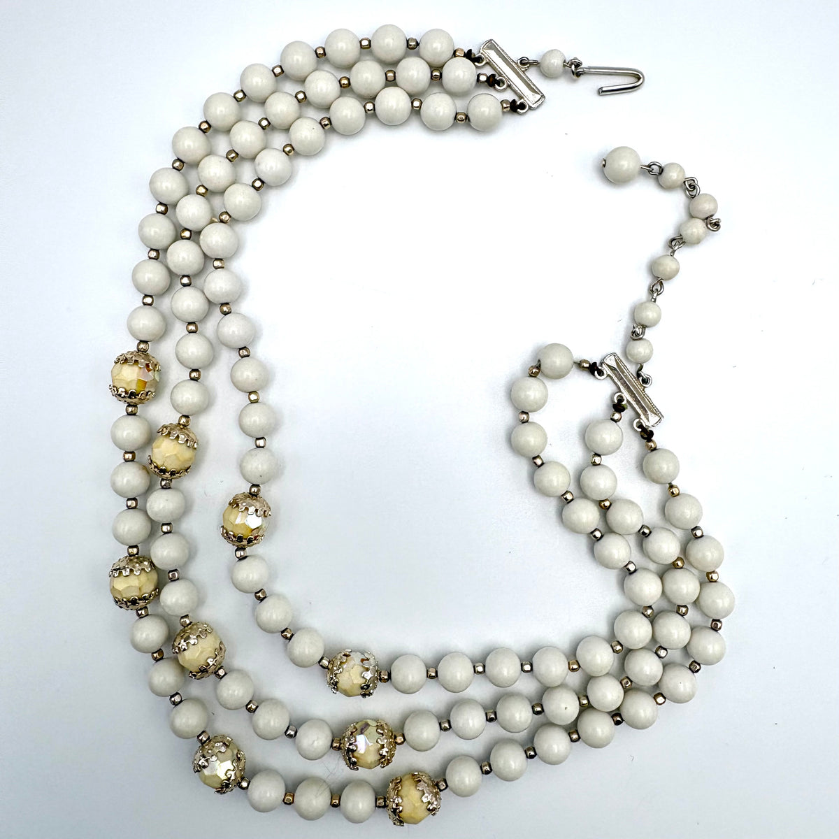1960s Japan 3-Strand Beaded Necklace