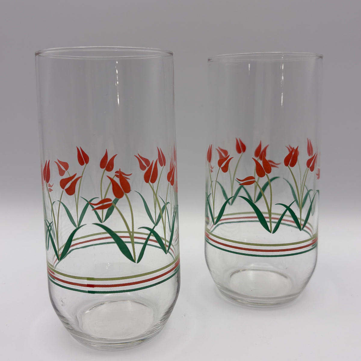 80s/90s Tulip Drinking Glasses -Set of 2