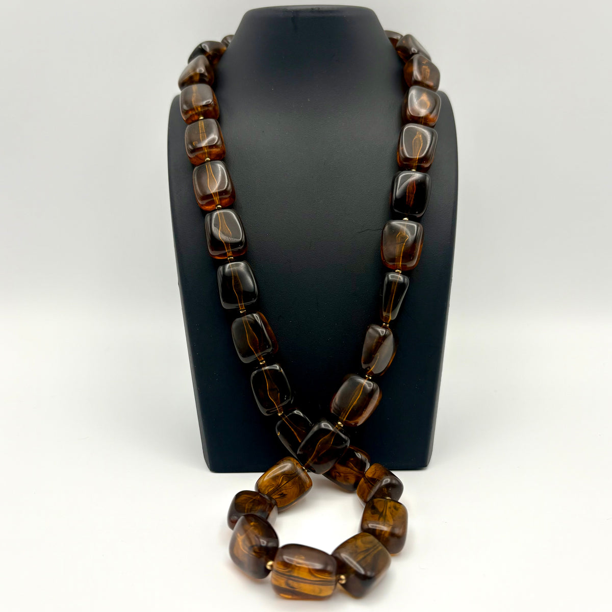 Late 60s / Early 70s Crown Trifari Amber Bead Necklace