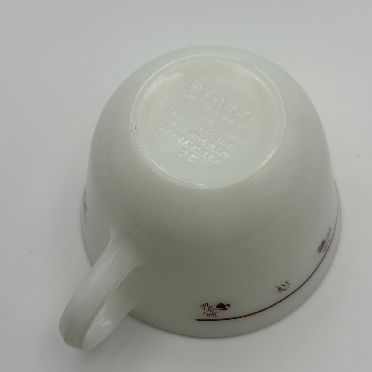 1970s Pyrex Burgundy Rose (Red Flower) Tea Cup