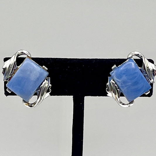 1960s Coro Blue Lucite Earrings