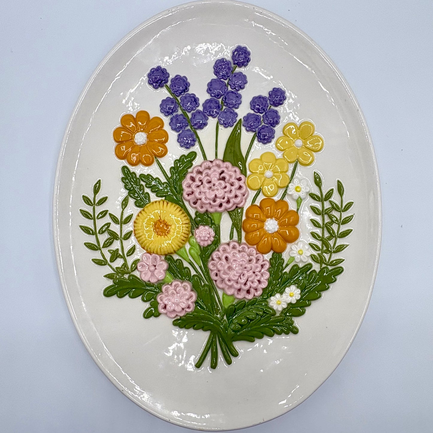 1970s Decorative Flower Plate