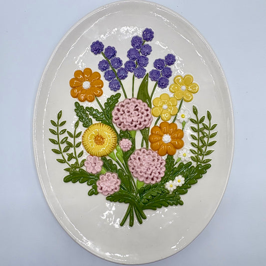 1970s Decorative Flower Plate