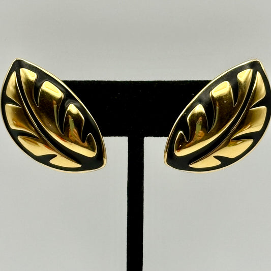 1990s Monet Leaf Post Earrings