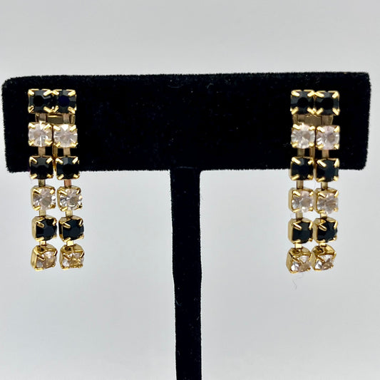 80s/90s Trifari TM Rhinestone Earrings