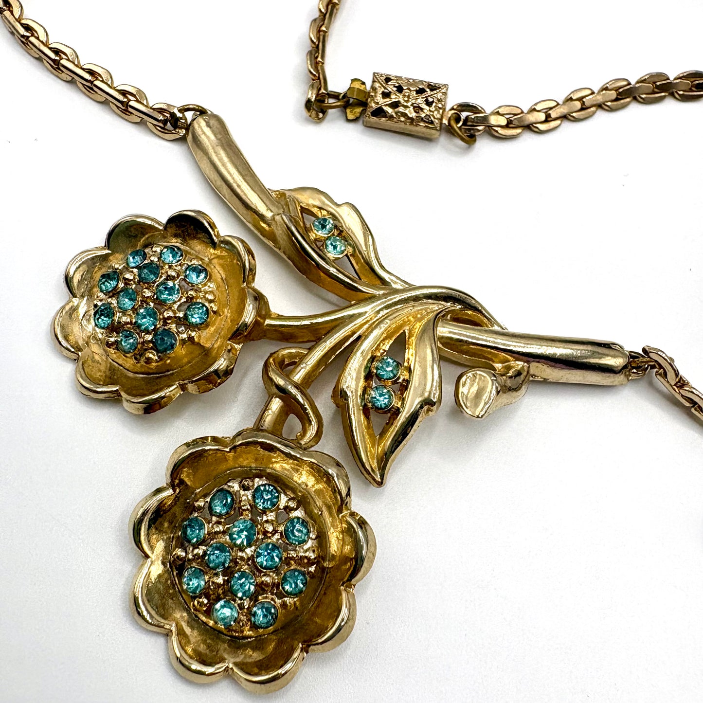 Late 50s/ Early 60s Rhinestone Flower Necklace