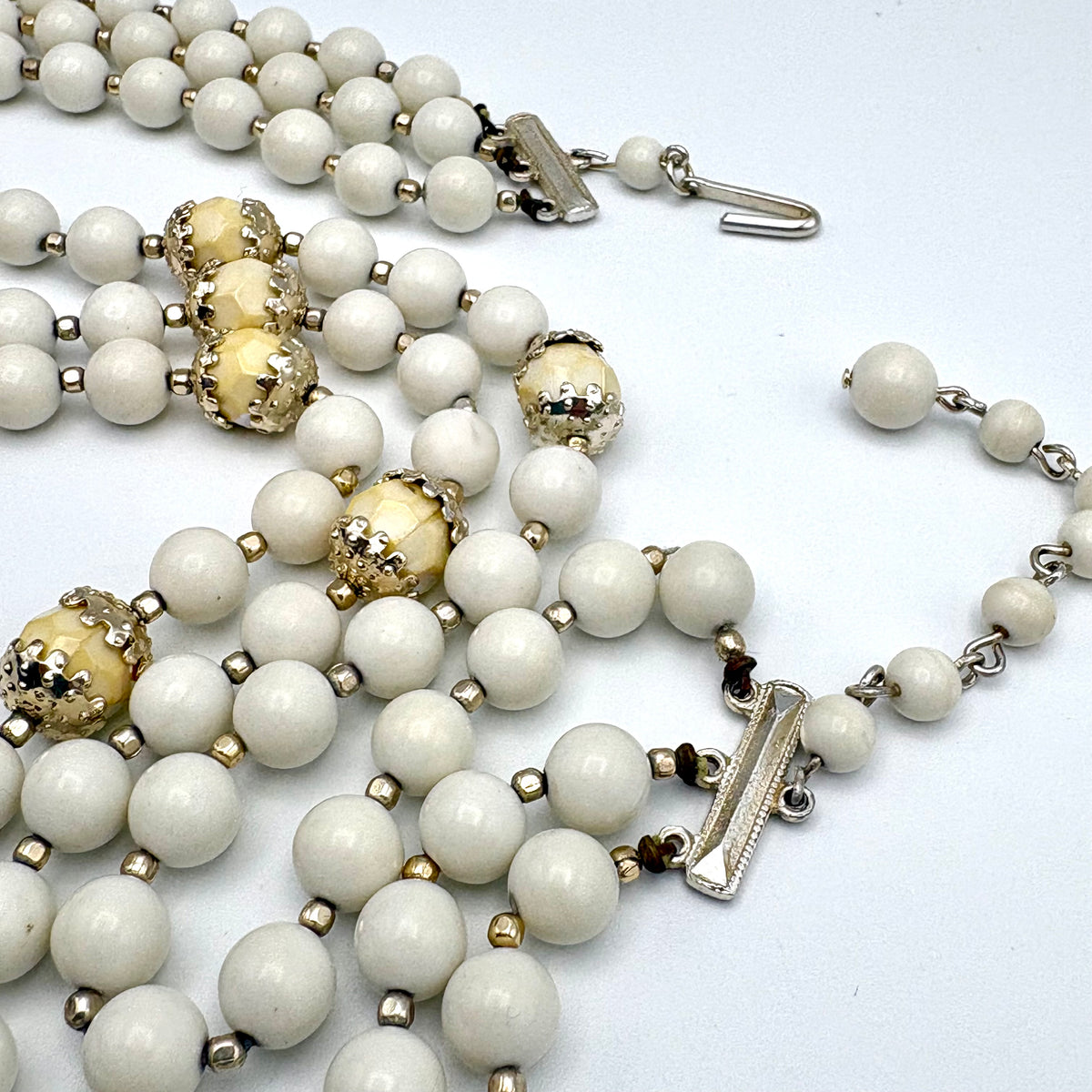 1960s Japan 3-Strand Beaded Necklace