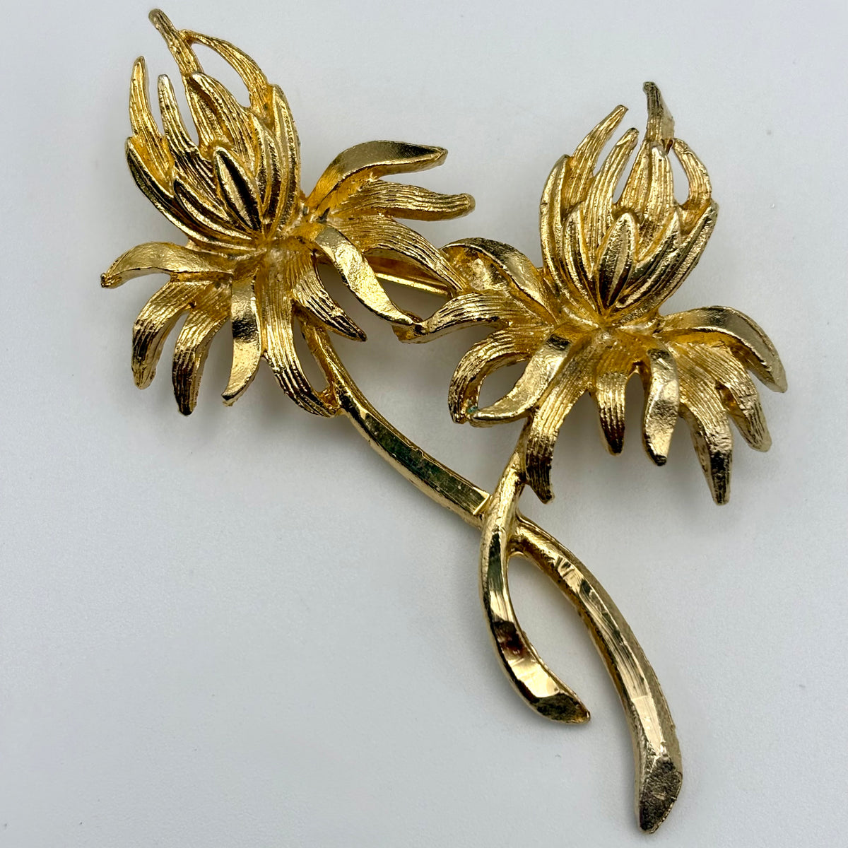 1960s Floral Gold-Tone Brooch