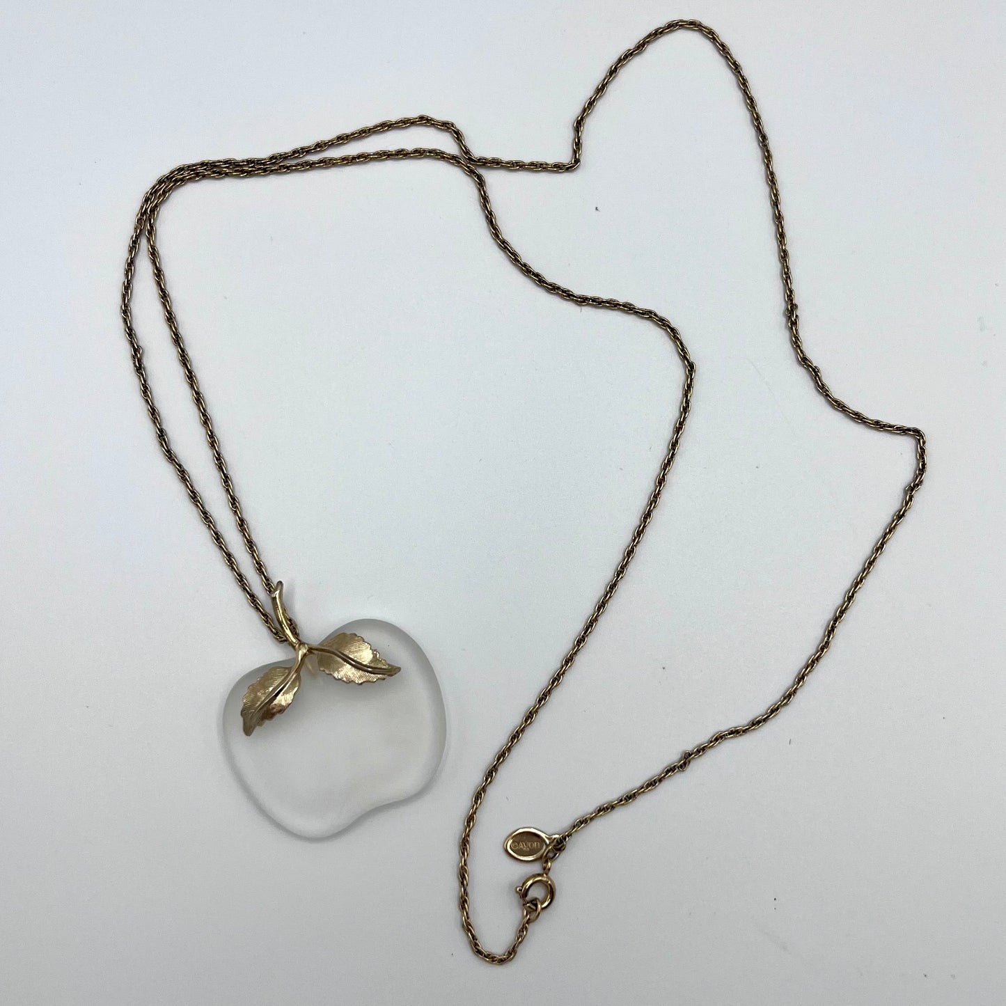 1978 Avon Crystal Apple Pendant Necklace