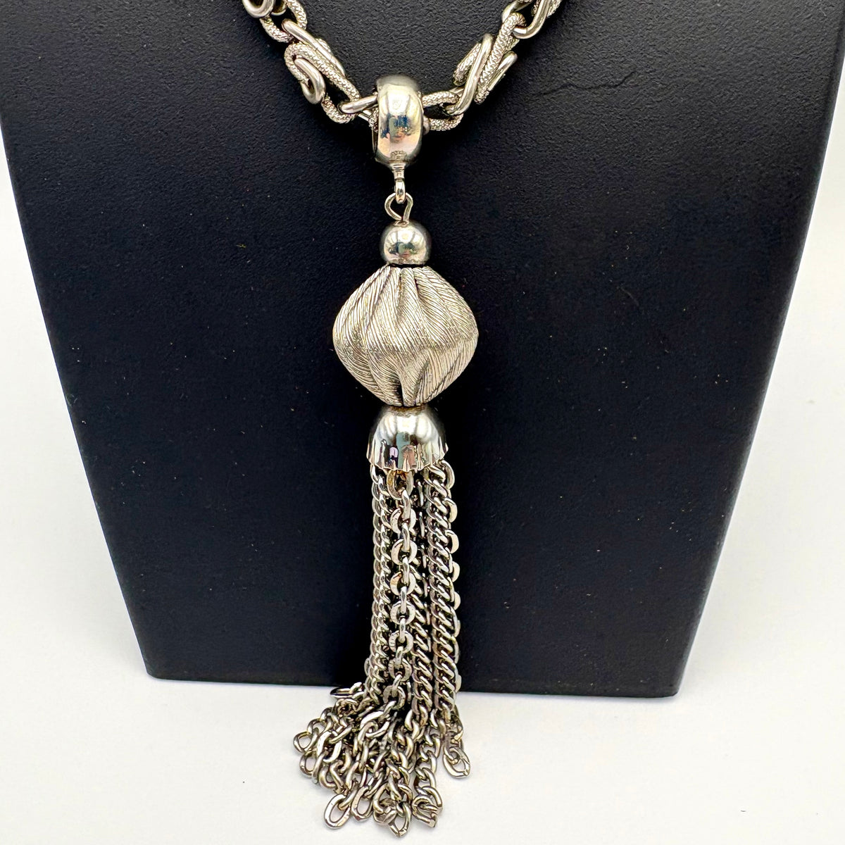 1960s Kramer Silver-Tone Tassel Necklace