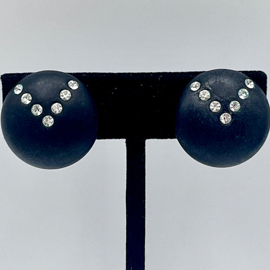 1986 Avon Black Tie Earrings