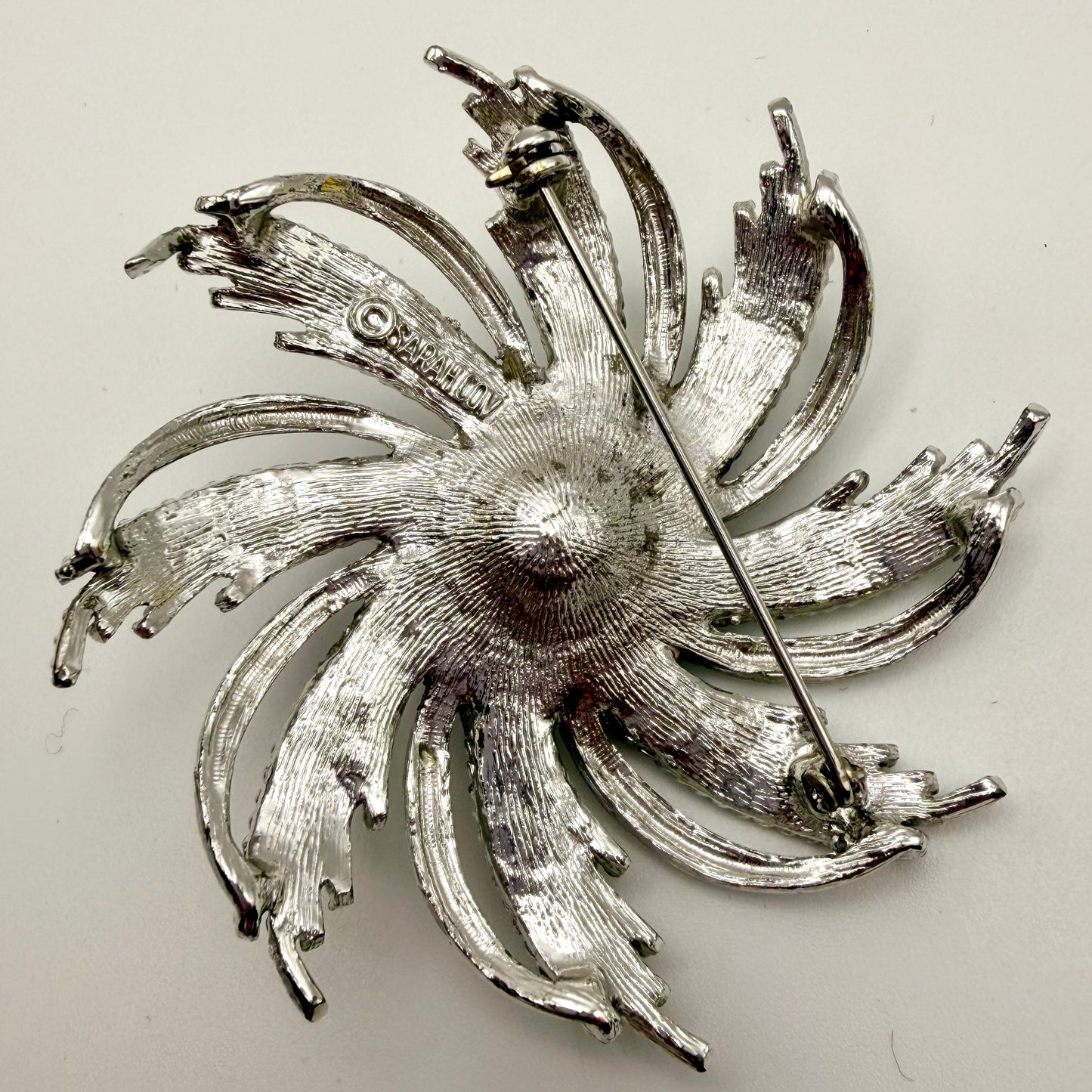 1969 Sarah Coventry Silvery Sunburst Brooch