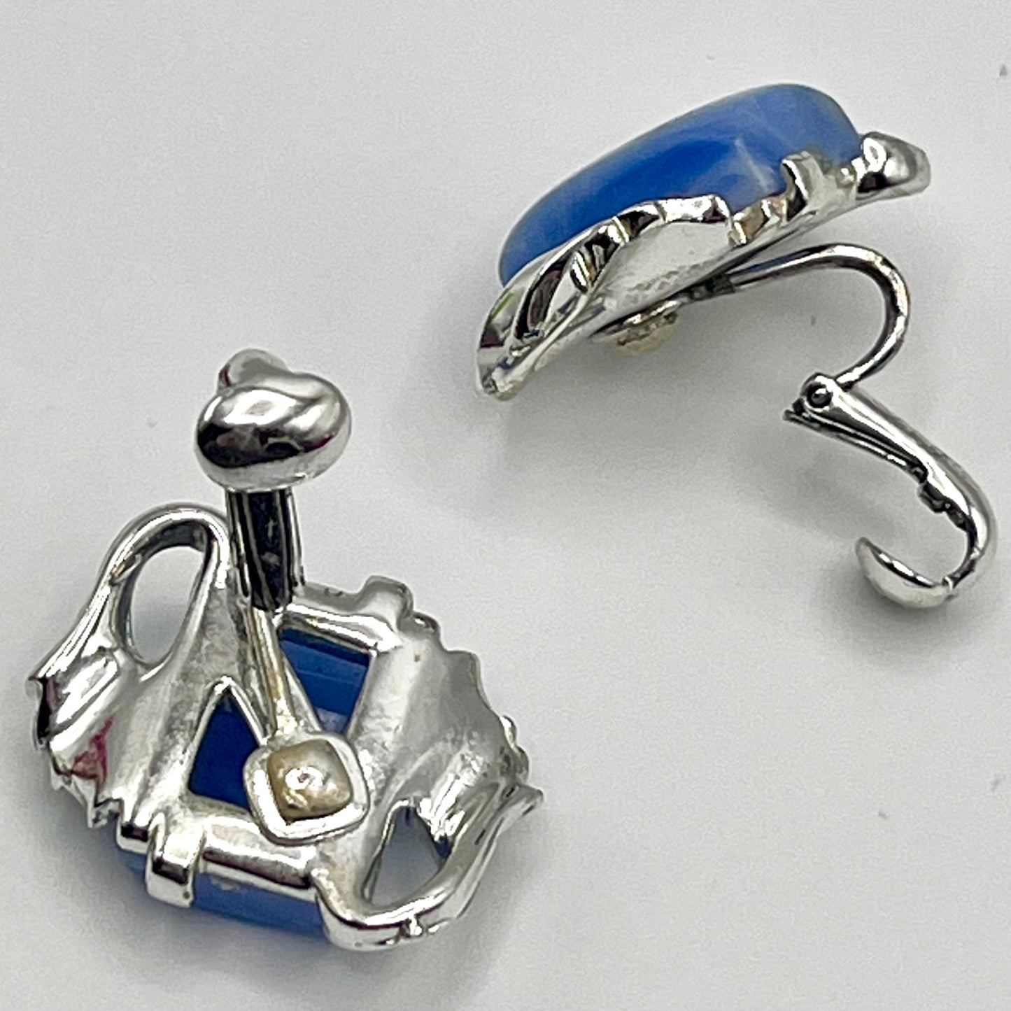 1960s Coro Blue Lucite Earrings