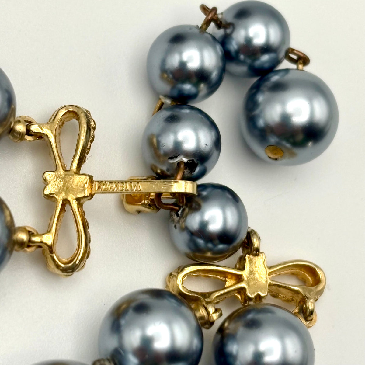 1960s Marvella Gray Faux Pearl Necklace