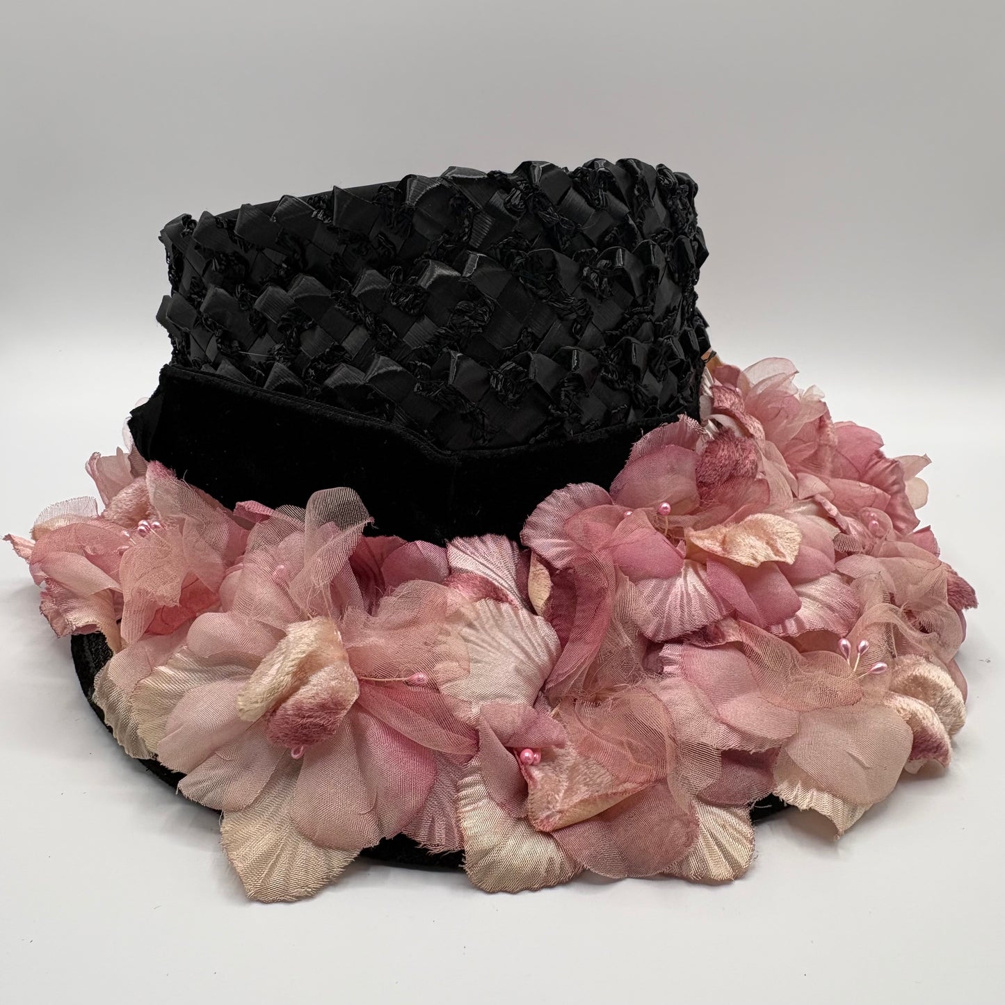 1950s Straw Flowered Brim Picture Hat