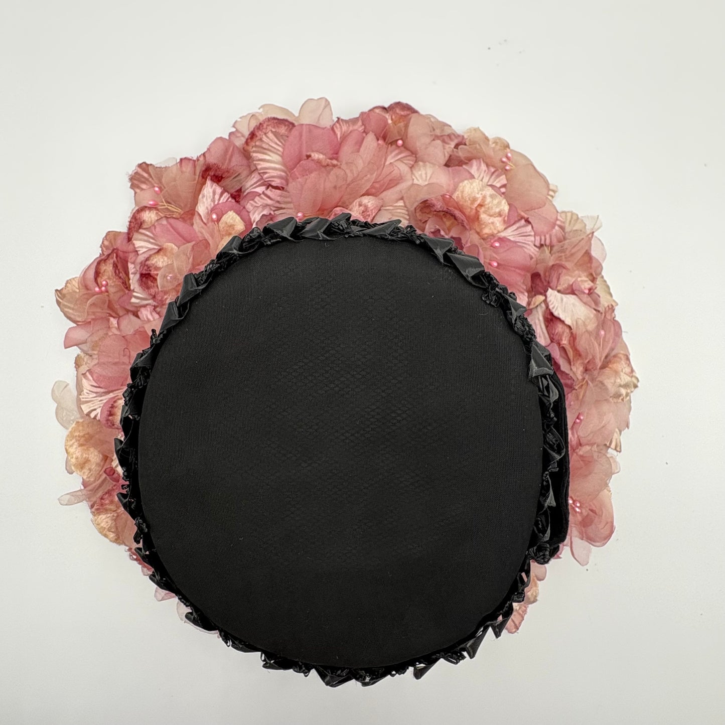 1950s Straw Flowered Brim Picture Hat