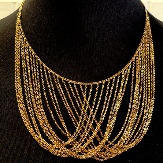 1977 Sarah Covenrtry Caprise Bib Necklace (15 1/2")