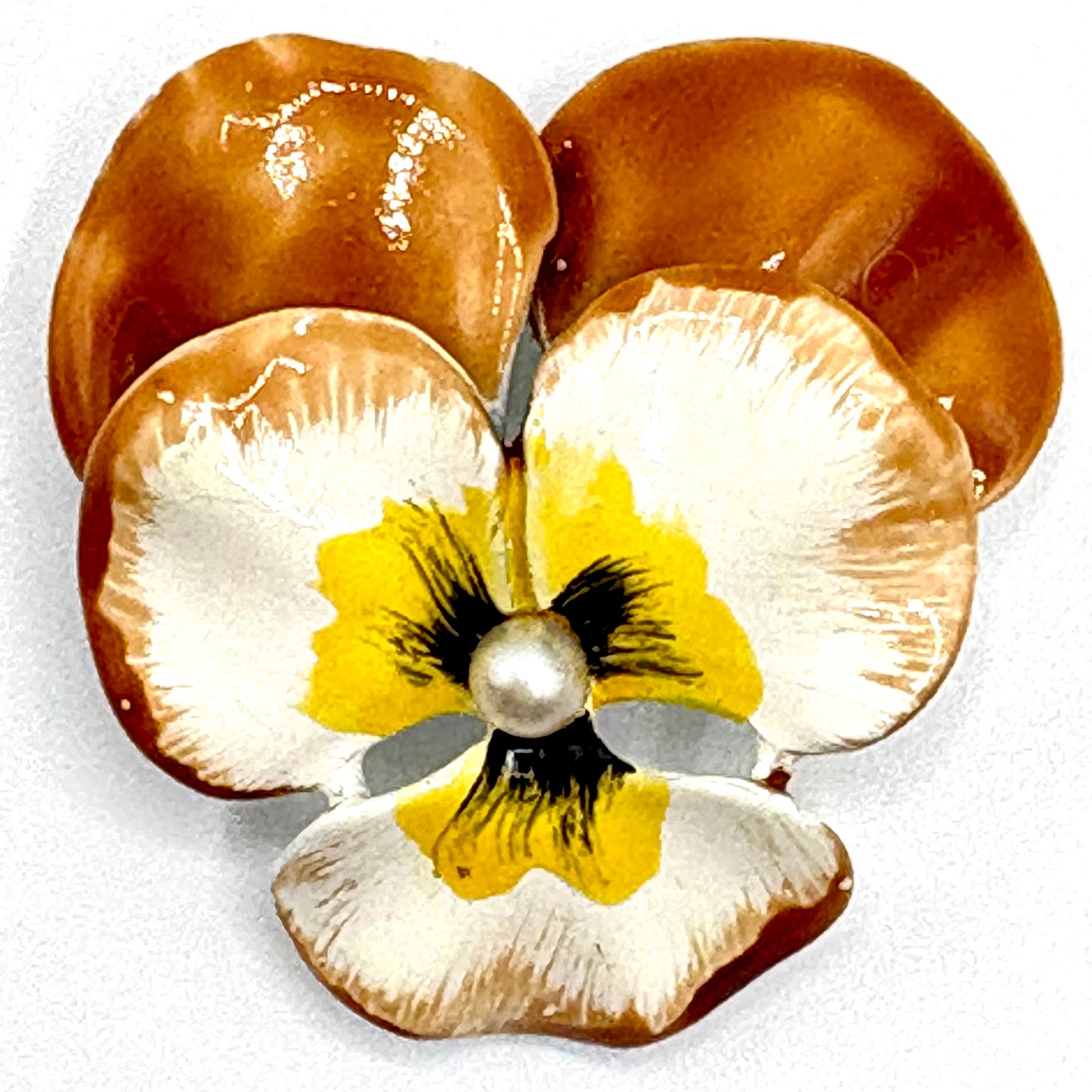 50s/60s Enamel Pansy Brooch