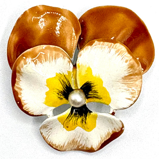 50s/60s Enamel Pansy Brooch