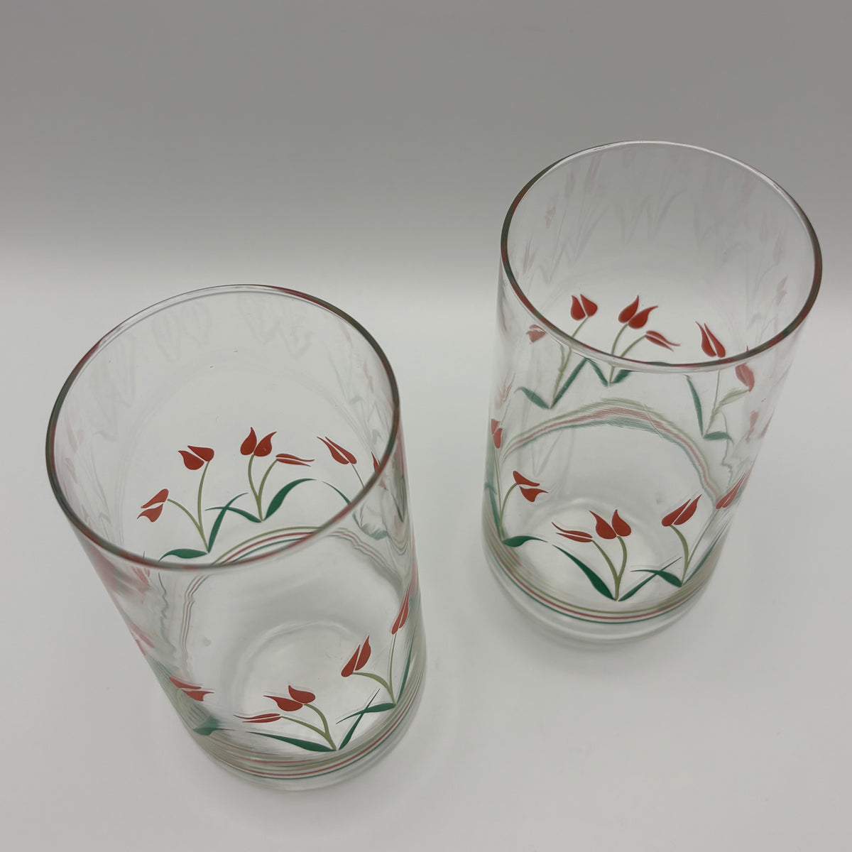 80s/90s Tulip Drinking Glasses -Set of 2