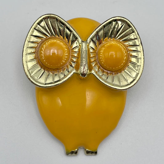 1970s Abstract Owl Brooch