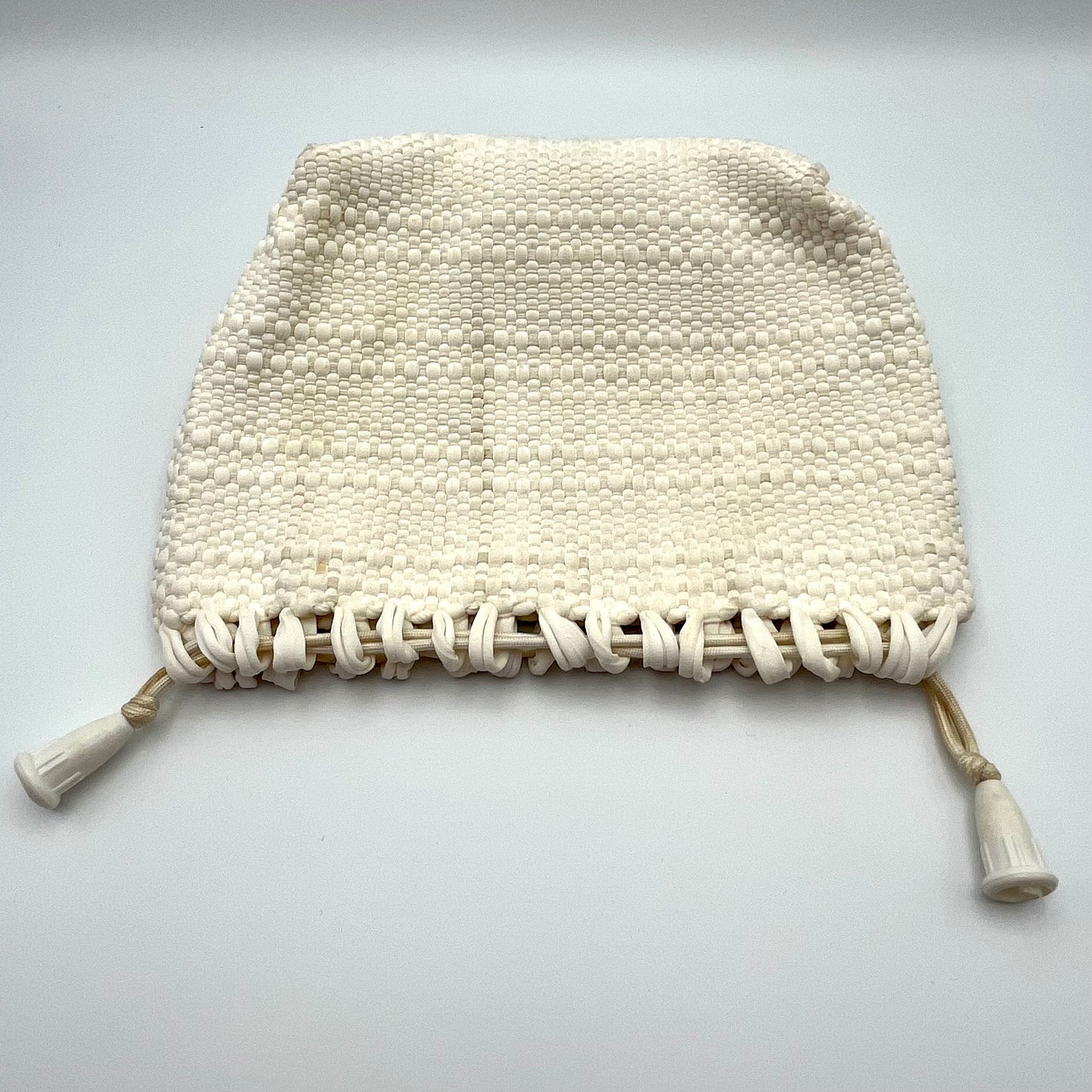 Late 60s/ Early 70s Woven Drawstring Handbag