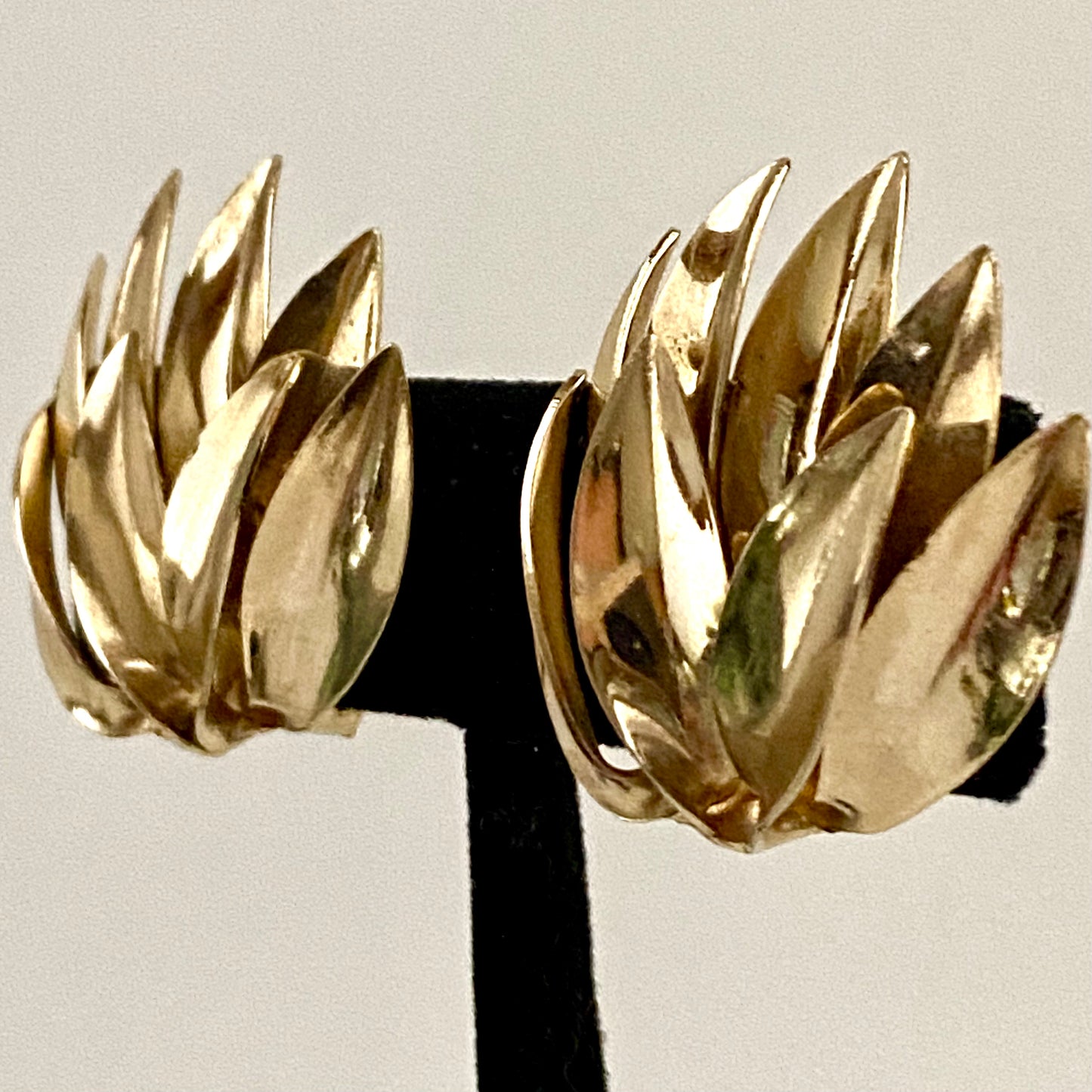 1960s Abstract Leaf/Flower Earrings