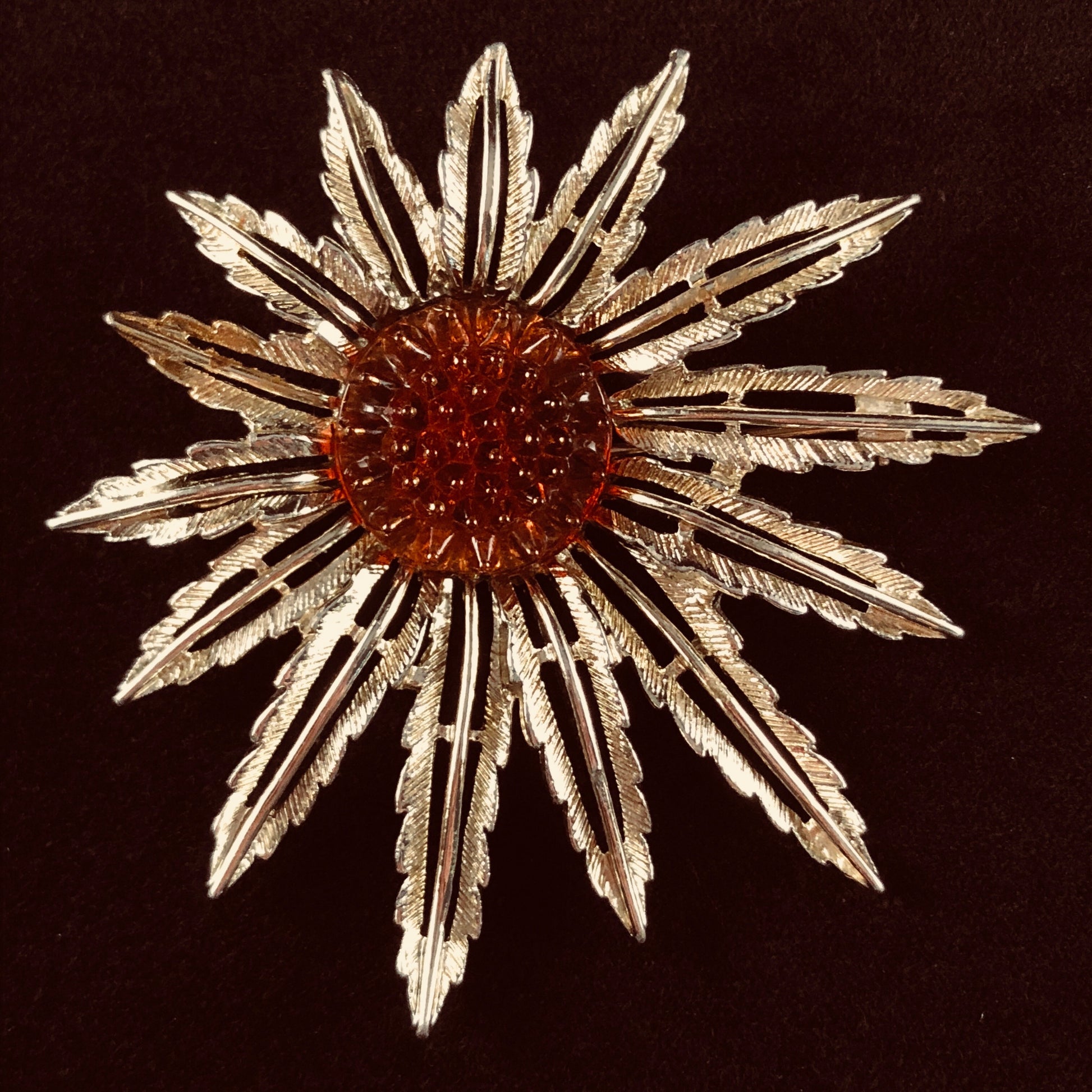 1961 Sarah Coventry Star Burst Brooch - Retro Kandy Vintage