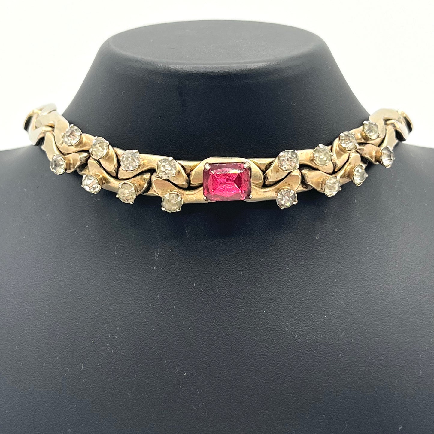 50s/60s Rhinestone Choker Chain Necklace